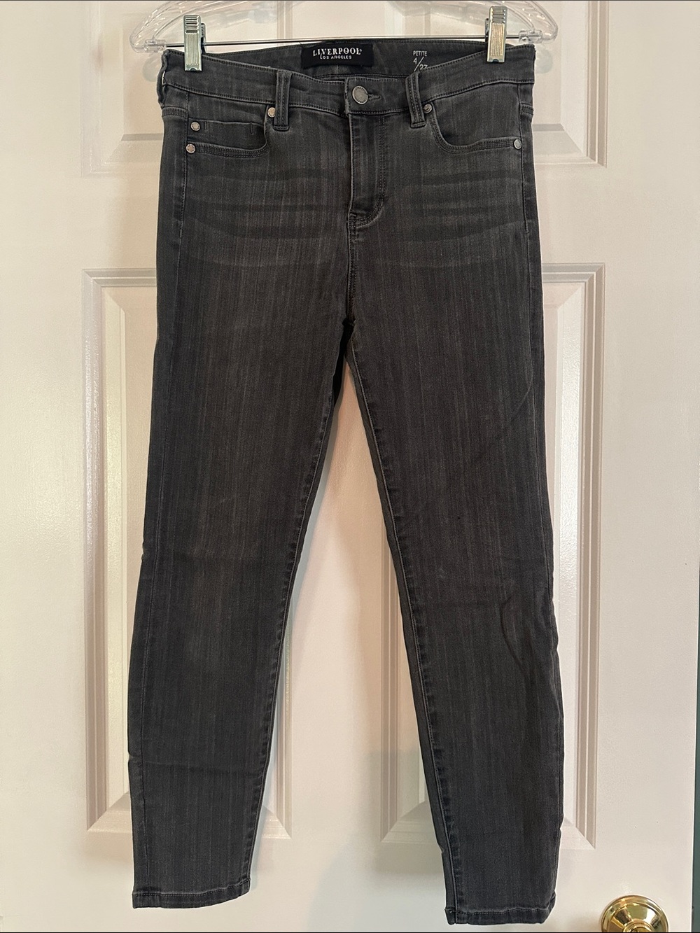 Liverpool Dark Gray Skinny Jeans for Women